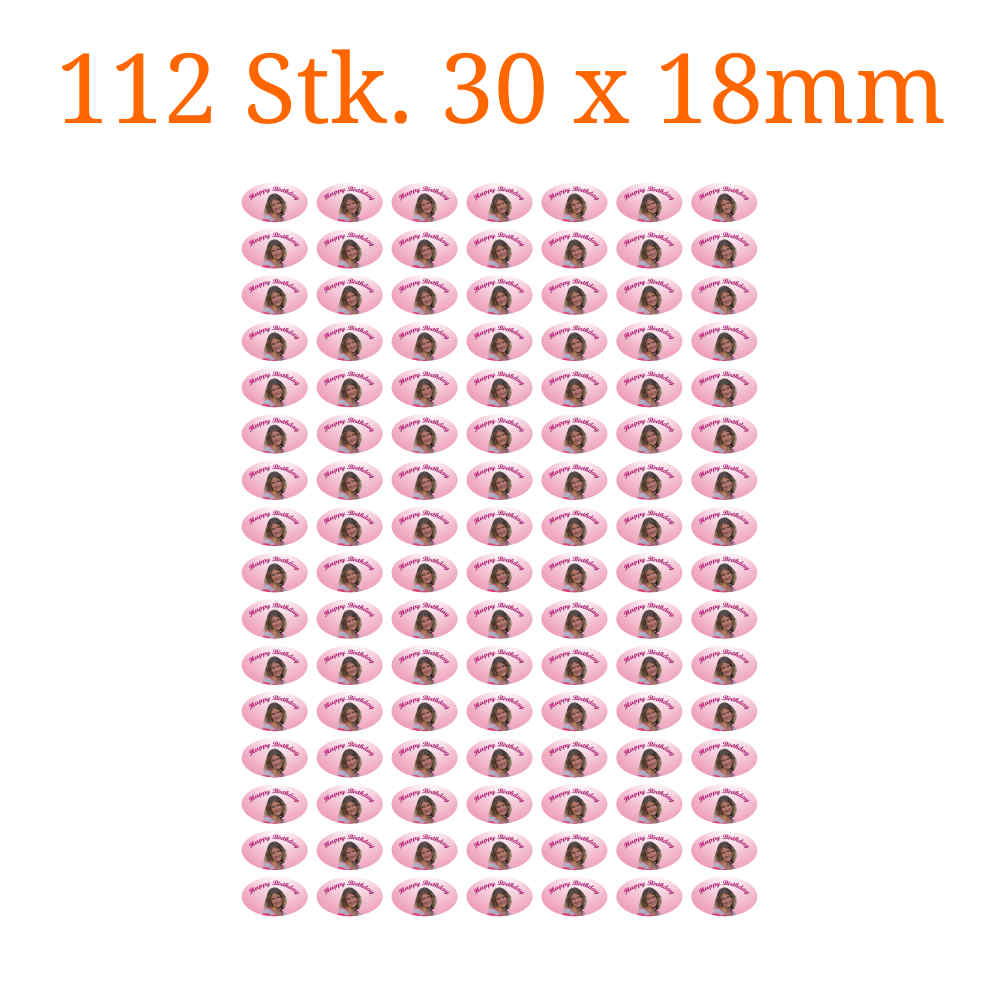 112 Stück essbare Bilder ovale 30 x 18mm