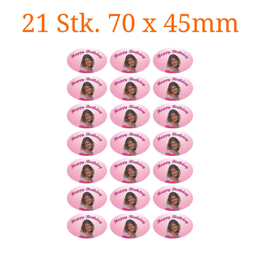 21 Stück essbare Bilder ovale 70 x 45mm