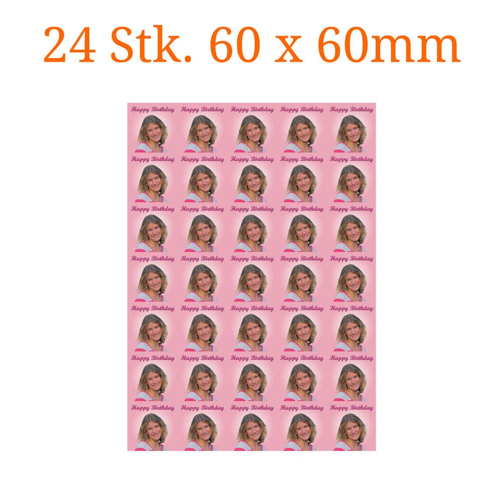 Essbare Bilder für Kleingebäck quadratisch 60 x 60mm