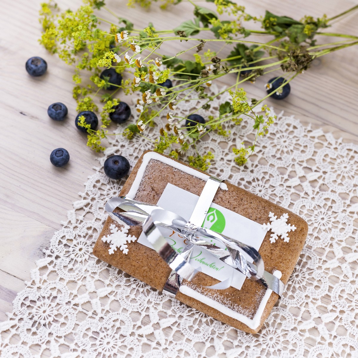 20 Stück Lebkuchen natur 130mm x 90mm mit Masche