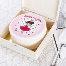 Schokotorte weiß rund DM 15cm in Holzkassette