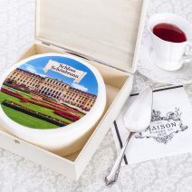 Schokotorte weiß rund DM 19cm in Holzkassette