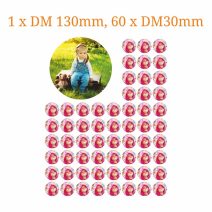 Kombi-Bilder 1 x DM130mm + 60 x DM30mm