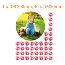 Kombi-Bilder 1 x DM200mm + 40 x DM30mm