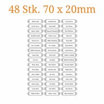 48 Stück Namensschilder 70x20mm