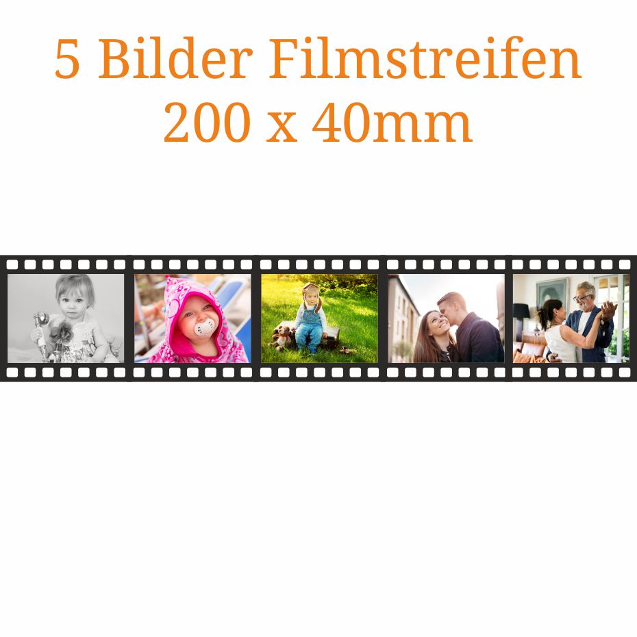 5 Bilder Filmstreifen 200 x 40mm