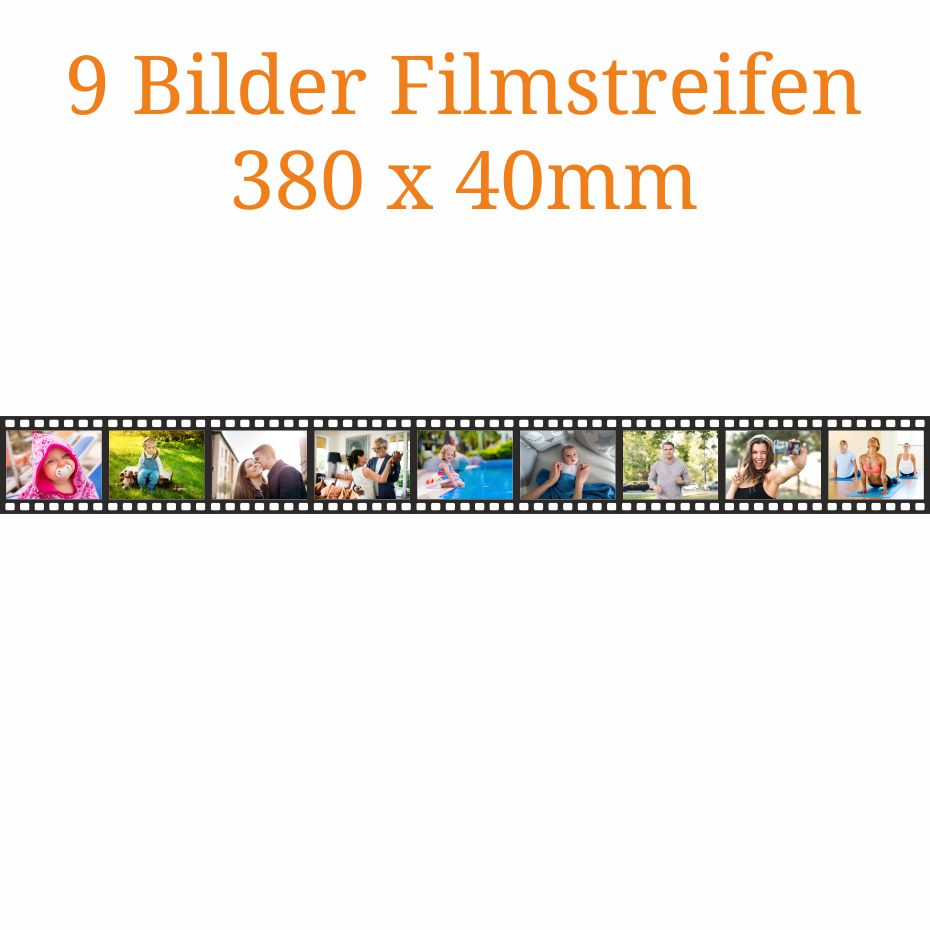 9 Bilder Filmstreifen 380 x 40mm