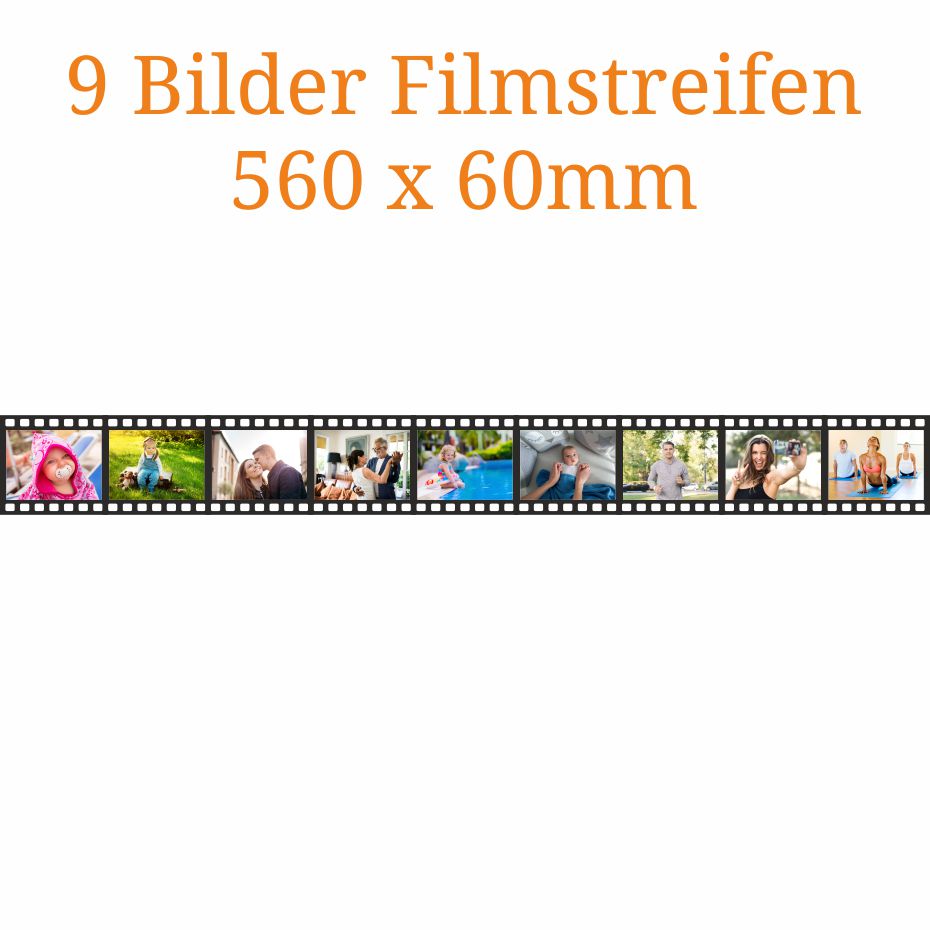 9 Bilder Filmstreifen 560 x 60mm