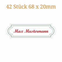 42 Stück Namensschilder 68x20mm mit Kontur