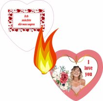 Burn away cake essbare Bilder Design herzförmig 01