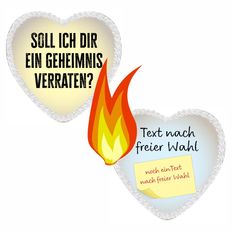 Burn away cake essbare Bilder Design Herz 02