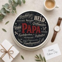 Vatertag rund Papa der Held
