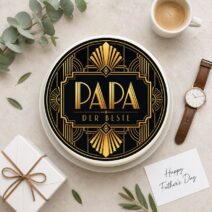 Vatertag rund Papa Der Beste Art Deco