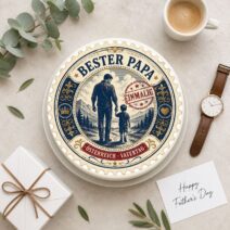 Vatertag rund Bester Papa Einmalig Briefmarke