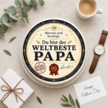 Vatertag rund Weltbester Papa Urkunde