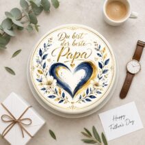 Vatertag rund Du bist der beste Papa Herz