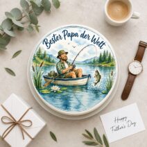 Vatertag rund Bester Papa der Welt Angler